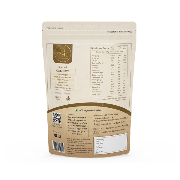 THI 100% Natural Special Cashews Whole 250g Standee - Image 3