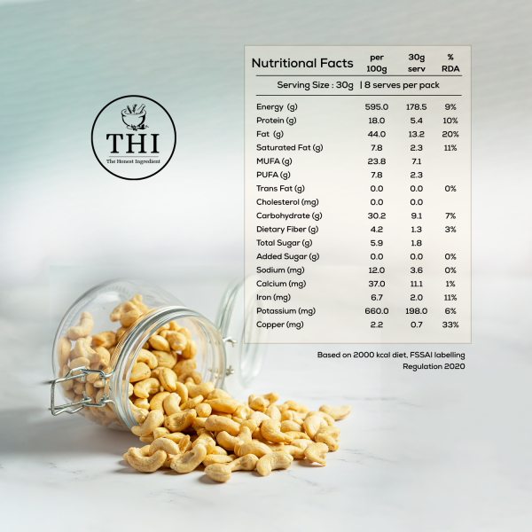 THI 100% Natural Special Cashews Whole 250g Standee - Image 2