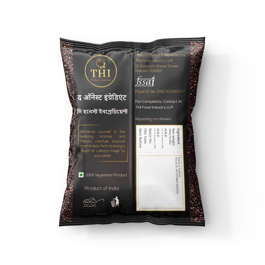 kaala sarso back THI 100% Natural Black Cumin Seeds (Kalonji) - Label Backside